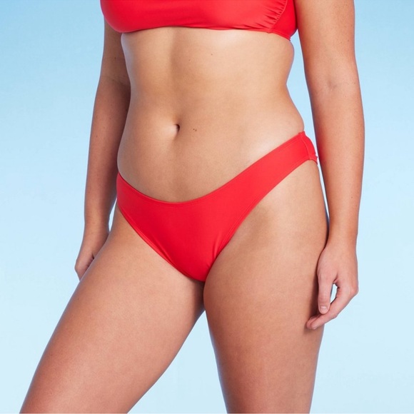 Women'sScoop Front Low-Rise High Leg
Cheeky Bikini Bottom - Wild Fable Red XS - Picture 3 of 6
